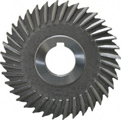 Made in USA - 4" Blade Diam x 3/16" Blade Thickness, 1" Hole, 36 Teeth, High Speed Steel Side Chip Saw - Straight Tooth, Arbor Connection, Right Hand Cut, Uncoated, with Keyway - Industrial Tool & Supply