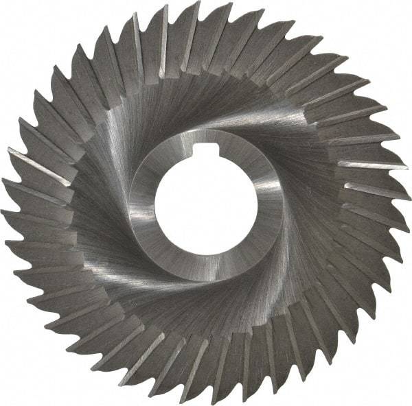 Made in USA - 5" Blade Diam x 3/32" Blade Thickness, 1-1/4" Hole, 40 Teeth, High Speed Steel Side Chip Saw - Straight Tooth, Arbor Connection, Right Hand Cut, Uncoated, with Keyway - Industrial Tool & Supply