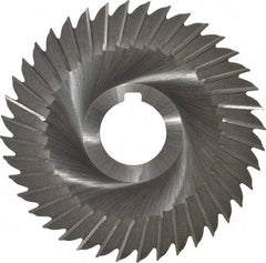 Made in USA - 5" Blade Diam x 3/32" Blade Thickness, 1-1/4" Hole, 40 Teeth, High Speed Steel Side Chip Saw - Straight Tooth, Arbor Connection, Right Hand Cut, Uncoated, with Keyway - Industrial Tool & Supply
