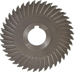 Made in USA - 5" Blade Diam x 1/8" Blade Thickness, 1-1/4" Hole, 40 Teeth, High Speed Steel Side Chip Saw - Straight Tooth, Arbor Connection, Right Hand Cut, Uncoated, with Keyway - Industrial Tool & Supply