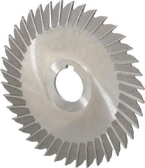 Made in USA - 5" Blade Diam x 3/32" Blade Thickness, 1" Hole, 40 Teeth, High Speed Steel Side Chip Saw - Straight Tooth, Arbor Connection, Right Hand Cut, Uncoated, with Keyway - Industrial Tool & Supply