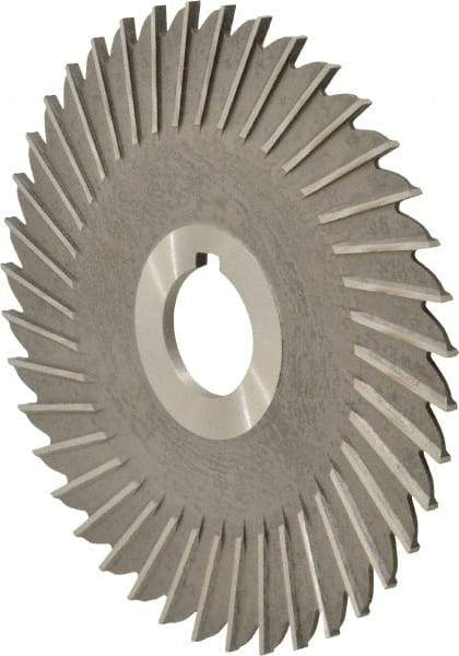 Made in USA - 5" Blade Diam x 1/8" Blade Thickness, 1" Hole, 40 Teeth, High Speed Steel Side Chip Saw - Straight Tooth, Arbor Connection, Right Hand Cut, Uncoated, with Keyway - Industrial Tool & Supply