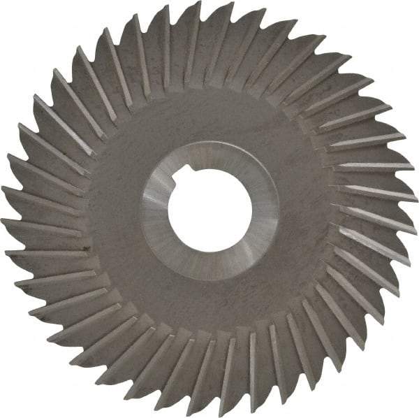 Made in USA - 5" Blade Diam x 5/32" Blade Thickness, 1" Hole, 40 Teeth, High Speed Steel Side Chip Saw - Straight Tooth, Arbor Connection, Right Hand Cut, Uncoated, with Keyway - Industrial Tool & Supply