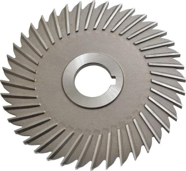 Made in USA - 5" Blade Diam x 3/16" Blade Thickness, 1" Hole, 40 Teeth, High Speed Steel Side Chip Saw - Straight Tooth, Arbor Connection, Right Hand Cut, Uncoated, with Keyway - Industrial Tool & Supply