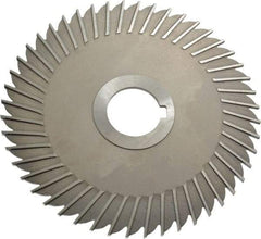Made in USA - 6" Blade Diam x 1/8" Blade Thickness, 1-1/4" Hole, 48 Teeth, High Speed Steel Side Chip Saw - Straight Tooth, Arbor Connection, Right Hand Cut, Uncoated, with Keyway - Industrial Tool & Supply