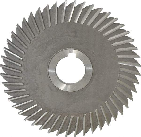 Made in USA - 6" Blade Diam x 7/32" Blade Thickness, 1-1/4" Hole, 48 Teeth, High Speed Steel Side Chip Saw - Straight Tooth, Arbor Connection, Right Hand Cut, Uncoated, with Keyway - Industrial Tool & Supply