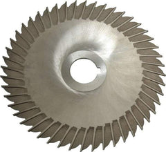 Made in USA - 6" Blade Diam x 3/32" Blade Thickness, 1" Hole, 48 Teeth, High Speed Steel Side Chip Saw - Straight Tooth, Arbor Connection, Right Hand Cut, Uncoated, with Keyway - Industrial Tool & Supply