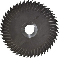 Made in USA - 6" Blade Diam x 1/8" Blade Thickness, 1" Hole, 48 Teeth, High Speed Steel Side Chip Saw - Straight Tooth, Arbor Connection, Right Hand Cut, Uncoated, with Keyway - Industrial Tool & Supply