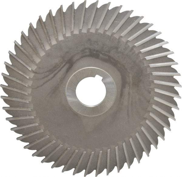 Made in USA - 6" Blade Diam x 5/32" Blade Thickness, 1" Hole, 48 Teeth, High Speed Steel Side Chip Saw - Straight Tooth, Arbor Connection, Right Hand Cut, Uncoated, with Keyway - Industrial Tool & Supply