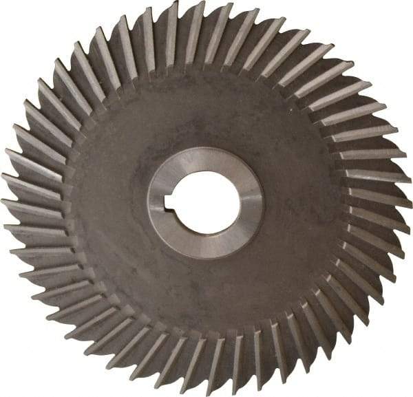 Made in USA - 6" Blade Diam x 3/16" Blade Thickness, 1" Hole, 48 Teeth, High Speed Steel Side Chip Saw - Straight Tooth, Arbor Connection, Right Hand Cut, Uncoated, with Keyway - Industrial Tool & Supply