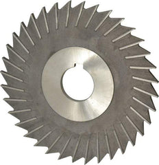Made in USA - 6" Blade Diam x 3/16" Blade Thickness, 1-1/4" Hole, 48 Teeth, High Speed Steel Side Chip Saw - Straight Tooth, Arbor Connection, Right Hand Cut, Uncoated, with Keyway - Industrial Tool & Supply
