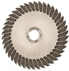 Made in USA - 8" Blade Diam x 1/8" Blade Thickness, 1-1/4" Hole, 42 Teeth, High Speed Steel Side Chip Saw - Straight Tooth, Arbor Connection, Right Hand Cut, Uncoated, with Keyway - Industrial Tool & Supply