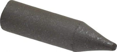 Made in USA - 9/32" Max Diam x 1" Long, Cone, Rubberized Point - Medium Grade, Silicon Carbide, 1/16" Arbor Hole, Unmounted - Industrial Tool & Supply