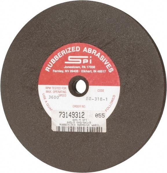 Made in USA - 6" Diam x 1/2" Hole x 3/8" Thick, 80 Grit Surface Grinding Wheel - Aluminum Oxide/Silicon Carbide Blend, Medium Grade, 3,600 Max RPM - Industrial Tool & Supply
