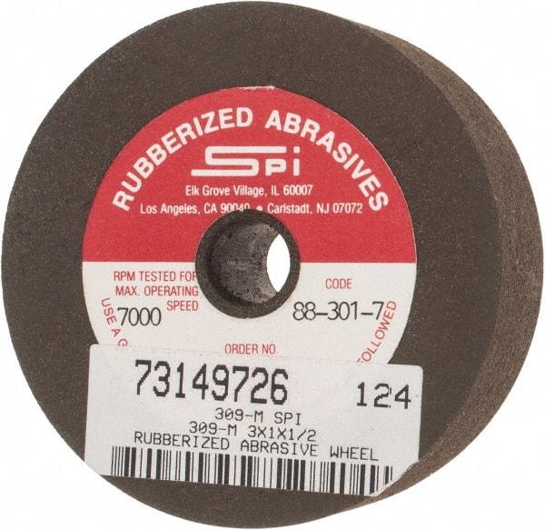 Made in USA - 3" Diam x 1/2" Hole x 1" Thick, 80 Grit Surface Grinding Wheel - Aluminum Oxide/Silicon Carbide Blend, Medium Grade, 7,000 Max RPM - Industrial Tool & Supply