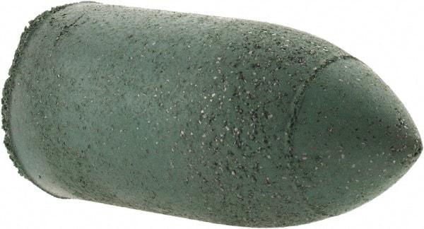 Made in USA - 7/8" Max Diam x 1-3/4" Long, Cone, Rubberized Point - Coarse Grade, Silicon Carbide, 1/4" Arbor Hole, Unmounted - Industrial Tool & Supply