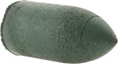 Made in USA - 7/8" Max Diam x 1-3/4" Long, Cone, Rubberized Point - Coarse Grade, Silicon Carbide, 1/4" Arbor Hole, Unmounted - Industrial Tool & Supply