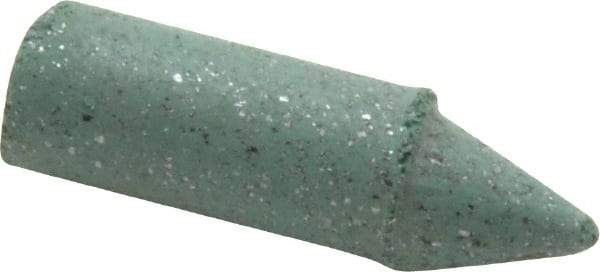 Made in USA - 9/32" Max Diam x 1" Long, Cone, Rubberized Point - Coarse Grade, Silicon Carbide, 1/16" Arbor Hole, Unmounted - Industrial Tool & Supply