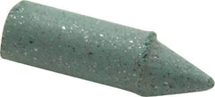 Made in USA - 9/32" Max Diam x 1" Long, Cone, Rubberized Point - Coarse Grade, Silicon Carbide, 1/16" Arbor Hole, Unmounted - Industrial Tool & Supply