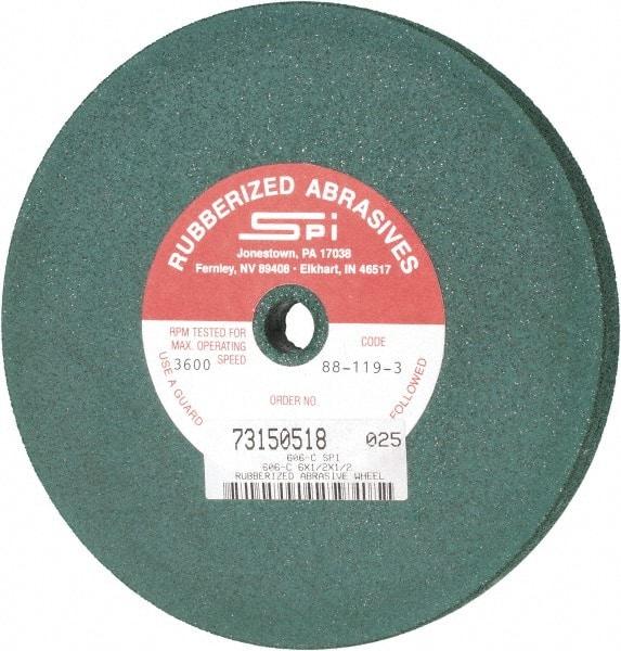 Made in USA - 6" Diam x 1/2" Hole x 1/2" Thick, 46 Grit Surface Grinding Wheel - Aluminum Oxide/Silicon Carbide Blend, Coarse Grade, 3,600 Max RPM - Industrial Tool & Supply