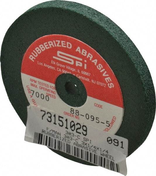 Made in USA - 3" Diam x 1/4" Hole x 1/4" Thick, 46 Grit Surface Grinding Wheel - Aluminum Oxide/Silicon Carbide Blend, Coarse Grade, 7,000 Max RPM - Industrial Tool & Supply