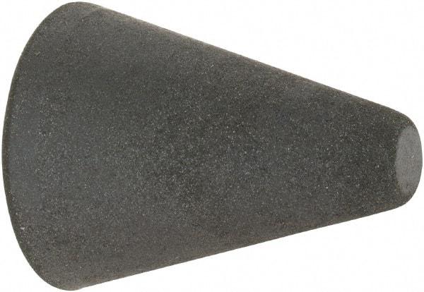 Made in USA - 1" Max Diam x 1-1/4" Long, Taper, Rubberized Point - Very Fine Grade, Silicon Carbide, 1/4" Arbor Hole, Unmounted - Industrial Tool & Supply