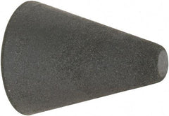 Made in USA - 1" Max Diam x 1-1/4" Long, Taper, Rubberized Point - Very Fine Grade, Silicon Carbide, 1/4" Arbor Hole, Unmounted - Industrial Tool & Supply