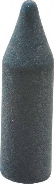 Made in USA - 9/32" Max Diam x 1" Long, Cone, Rubberized Point - Very Fine Grade, Silicon Carbide, 1/16" Arbor Hole, Unmounted - Industrial Tool & Supply
