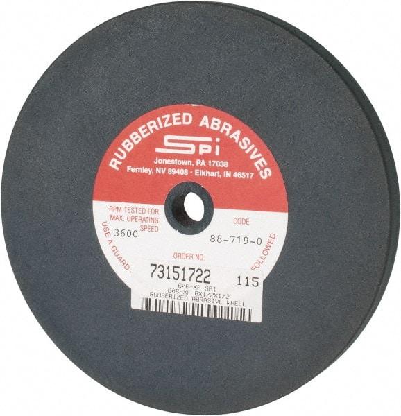 Made in USA - 6" Diam x 1/2" Hole x 1/2" Thick, 240 Grit Surface Grinding Wheel - Aluminum Oxide/Silicon Carbide Blend, Very Fine Grade, 3,600 Max RPM - Industrial Tool & Supply