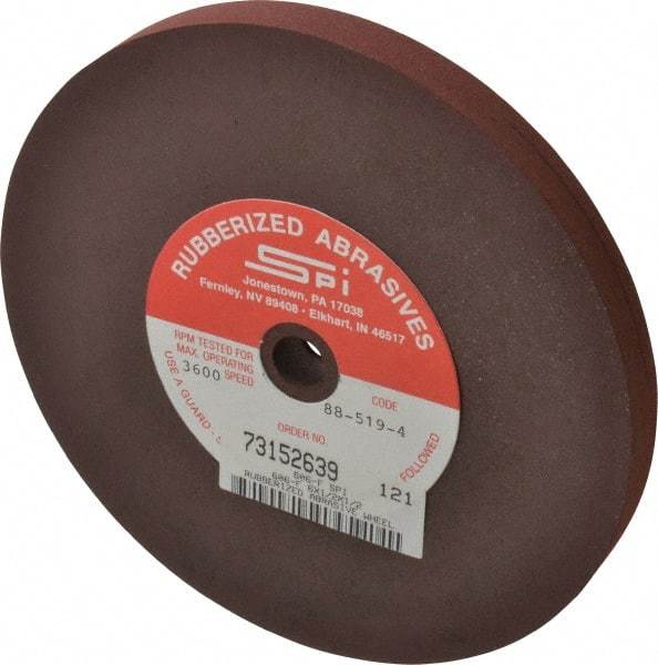 Made in USA - 6" Diam x 1/2" Hole x 1/2" Thick, 120 Grit Surface Grinding Wheel - Aluminum Oxide/Silicon Carbide Blend, Fine Grade, 3,500 Max RPM - Industrial Tool & Supply