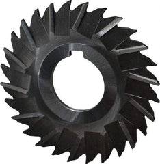 Made in USA - 3" Blade Diam x 7/64" Blade Thickness, 1" Hole, 28 Teeth, High Speed Steel Side Chip Saw - Staggered Tooth, Arbor Connection, Right Hand Cut, Uncoated, with Keyway - Industrial Tool & Supply