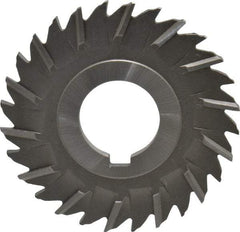 Made in USA - 3" Blade Diam x 9/64" Blade Thickness, 1" Hole, 28 Teeth, High Speed Steel Side Chip Saw - Staggered Tooth, Arbor Connection, Right Hand Cut, Uncoated, with Keyway - Industrial Tool & Supply