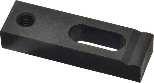Gibraltar - 1/4" Stud, Medium Carbon Steel, Strap Clamp - 1/2" Travel, 2" OAL x 5/8" Wide x 3/8" High, Black Oxide Finish, Radius Nose - Industrial Tool & Supply