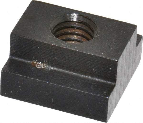 Gibraltar - 3/8-16 Blind Tapped T Slot Nut - 1/2" Slot Width, 7/8 x 9/32" Base Width x Height, 7/8 x 1/2" OAL x Height - Industrial Tool & Supply