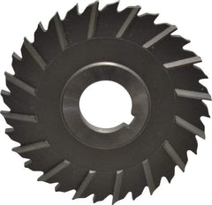 Made in USA - 4" Blade Diam x 1/4" Blade Thickness, 1" Hole, 32 Teeth, High Speed Steel Side Chip Saw - Staggered Tooth, Arbor Connection, Right Hand Cut, Uncoated - Industrial Tool & Supply