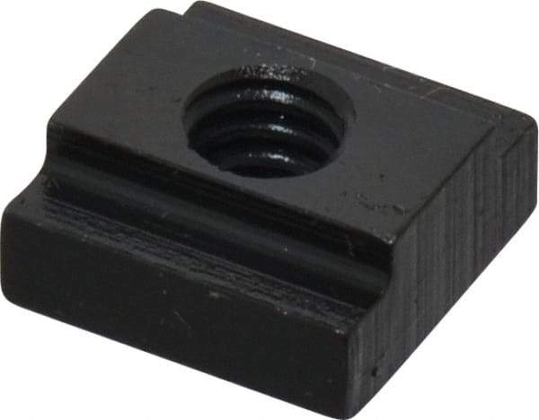 Gibraltar - 1/4-20 Tapped Through T Slot Nut - 5/16" Slot Width, 9/16 x 3/16" Base Width x Height, 9/16 x 1/4" OAL x Height - Industrial Tool & Supply