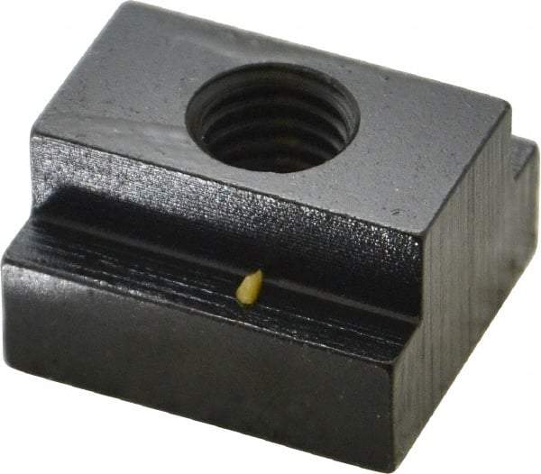 Gibraltar - 1/2-13 Tapped Through T Slot Nut - 11/16" Slot Width, 1-1/8 x 7/16" Base Width x Height, 1-1/4 x 3/4" OAL x Height - Industrial Tool & Supply