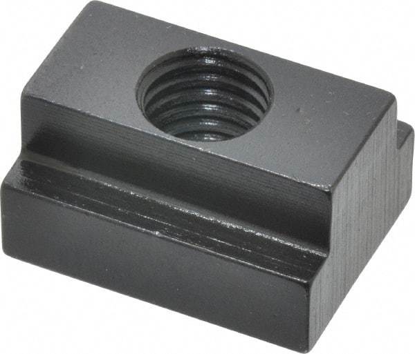 Gibraltar - M12x1.75 Tapped Through T Slot Nut - 9/16" Slot Width, 22 x 9mm Base Width x Height, 29 x 16mm OAL x Height - Industrial Tool & Supply