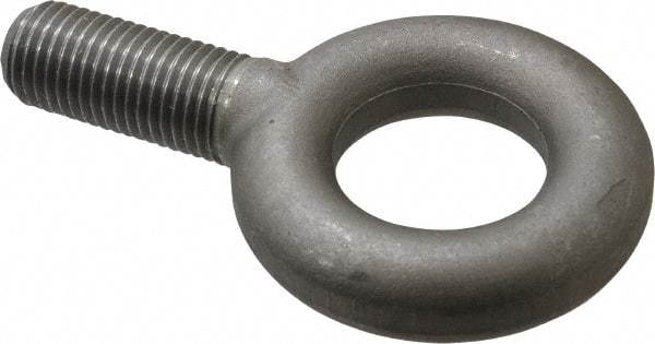 Gibraltar - 15,000 Lb Capacity, Steel, 1-1/4 - 7 Thread, Fixed Lifting Eye Bolt - Fully Threaded, 3" Shank, 3" Thread Length, No Shoulder - Industrial Tool & Supply