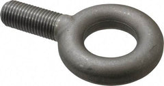 Gibraltar - 15,000 Lb Capacity, Steel, 1-1/4 - 7 Thread, Fixed Lifting Eye Bolt - Fully Threaded, 3" Shank, 3" Thread Length, No Shoulder - Industrial Tool & Supply