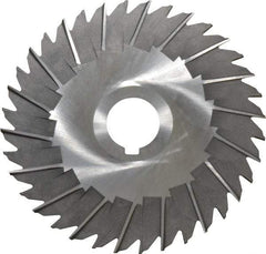 Made in USA - 5" Blade Diam x 3/32" Blade Thickness, 1" Hole, 36 Teeth, High Speed Steel Side Chip Saw - Staggered Tooth, Arbor Connection, Right Hand Cut, Uncoated, with Keyway - Industrial Tool & Supply