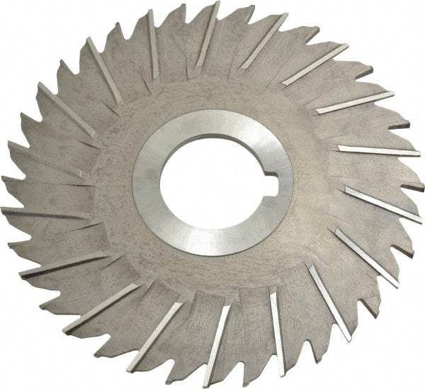 Made in USA - 5" Blade Diam x 1/8" Blade Thickness, 1-1/4" Hole, 36 Teeth, High Speed Steel Side Chip Saw - Staggered Tooth, Arbor Connection, Right Hand Cut, Uncoated - Industrial Tool & Supply