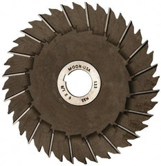 Made in USA - 6" Blade Diam x 1/8" Blade Thickness, 1" Hole, 40 Teeth, High Speed Steel Side Chip Saw - Staggered Tooth, Arbor Connection, Right Hand Cut, Uncoated, with Keyway - Industrial Tool & Supply