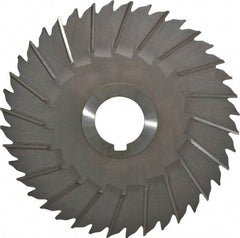 Made in USA - 6" Blade Diam x 5/32" Blade Thickness, 1-1/4" Hole, 40 Teeth, High Speed Steel Side Chip Saw - Staggered Tooth, Arbor Connection, Right Hand Cut, Uncoated, with Keyway - Industrial Tool & Supply