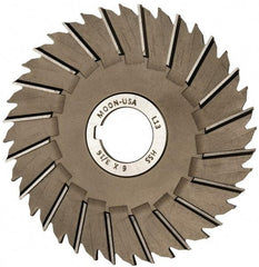 Made in USA - 6" Blade Diam x 3/16" Blade Thickness, 1-1/4" Hole, 40 Teeth, High Speed Steel Side Chip Saw - Staggered Tooth, Arbor Connection, Right Hand Cut, Uncoated, with Keyway - Industrial Tool & Supply