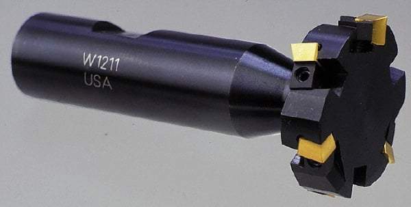Cutting Tool Technologies - 3/8 Inch Cutting Width, 1.265 Inch Cutting Diameter, 4 Cutter Inserts, 3/4 Inch Shank Diameter, 1215 Insert Style, Indexable Keyseat Cutter - Inch Long Shank - Industrial Tool & Supply
