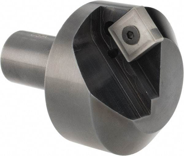 Cutting Tool Technologies - 100° Included Angle, 1.9" Max Cut Diam, 1.9mm Body Diam, 3/4" Shank Diam, 2-3/8" OAL, Indexable Countersink - 0.27" LOC, Square Insert, SNMG 432 Insert Style, Negative Rake, Series NC - Industrial Tool & Supply