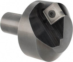 Cutting Tool Technologies - 100° Included Angle, 1.9" Max Cut Diam, 1.9mm Body Diam, 3/4" Shank Diam, 2-3/8" OAL, Indexable Countersink - 0.27" LOC, Square Insert, SNMG 432 Insert Style, Negative Rake, Series NC - Industrial Tool & Supply