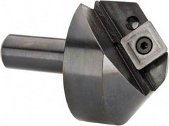 Cutting Tool Technologies - 100° Included Angle, 1.15" Max Cut Diam, 1.15mm Body Diam, 1/2" Shank Diam, 2-3/8" OAL, Indexable Countersink - 1/4" LOC, 1 Square Insert, SPGH 433 Insert Style, Positive Rake, Series PC - Industrial Tool & Supply