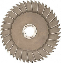 Made in USA - 8" Blade Diam x 1/4" Blade Thickness, 1-1/4" Hole, 48 Teeth, High Speed Steel Side Chip Saw - Staggered Tooth, Arbor Connection, Right Hand Cut, Uncoated, with Keyway - Industrial Tool & Supply